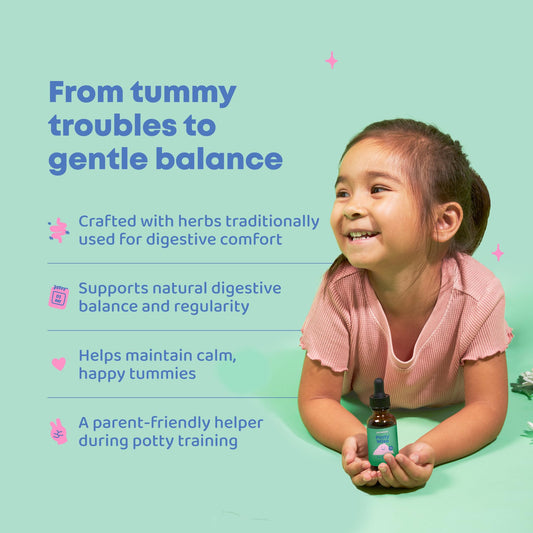 JoySpring Potty Wise bottle back highlights vegan, gluten-free, sugar-free formulation for families.