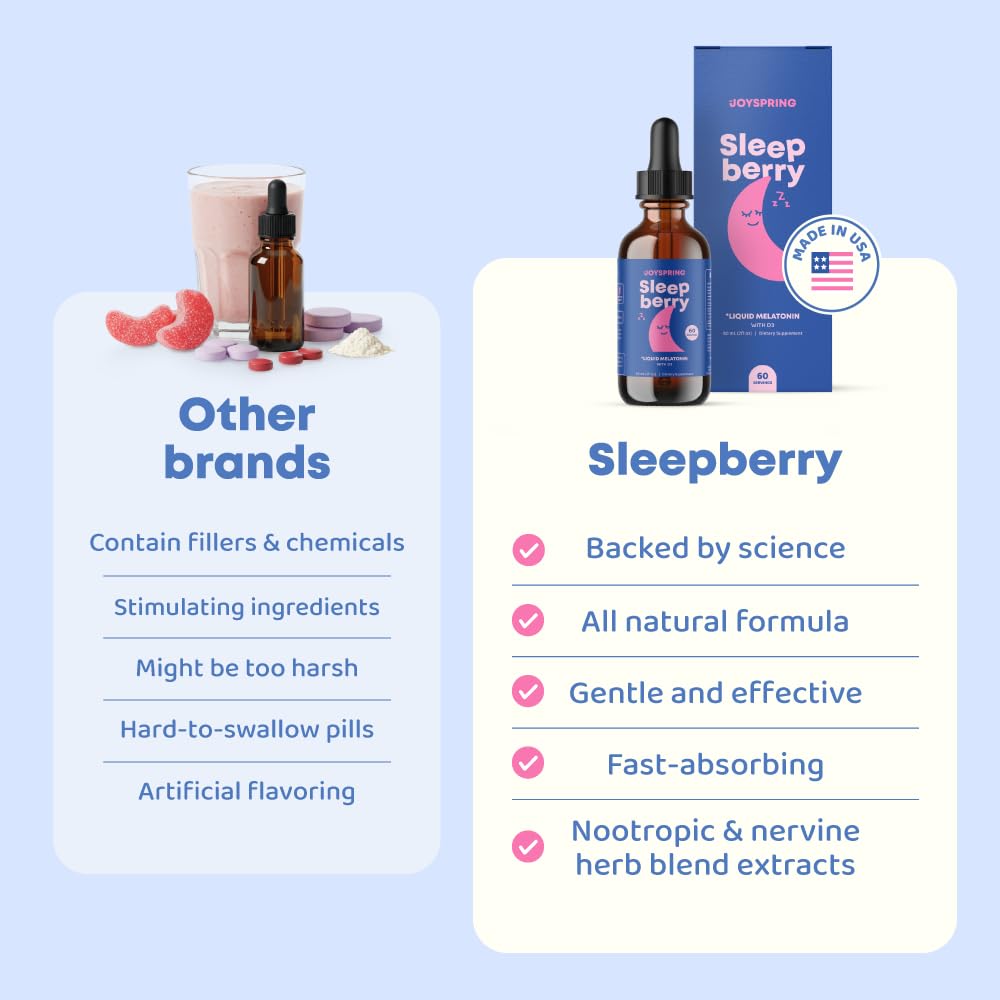 JoySpring Sleepberry elderberry image showcasing natural flavor for kids' bedtime.