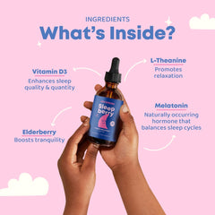 JoySpring Sleepberry vitamin D label emphasizes nourishing bedtime drops.