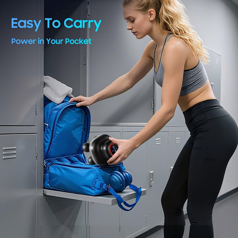 Joysuwerun massage gun with long-lasting battery for on-the-go relief.
