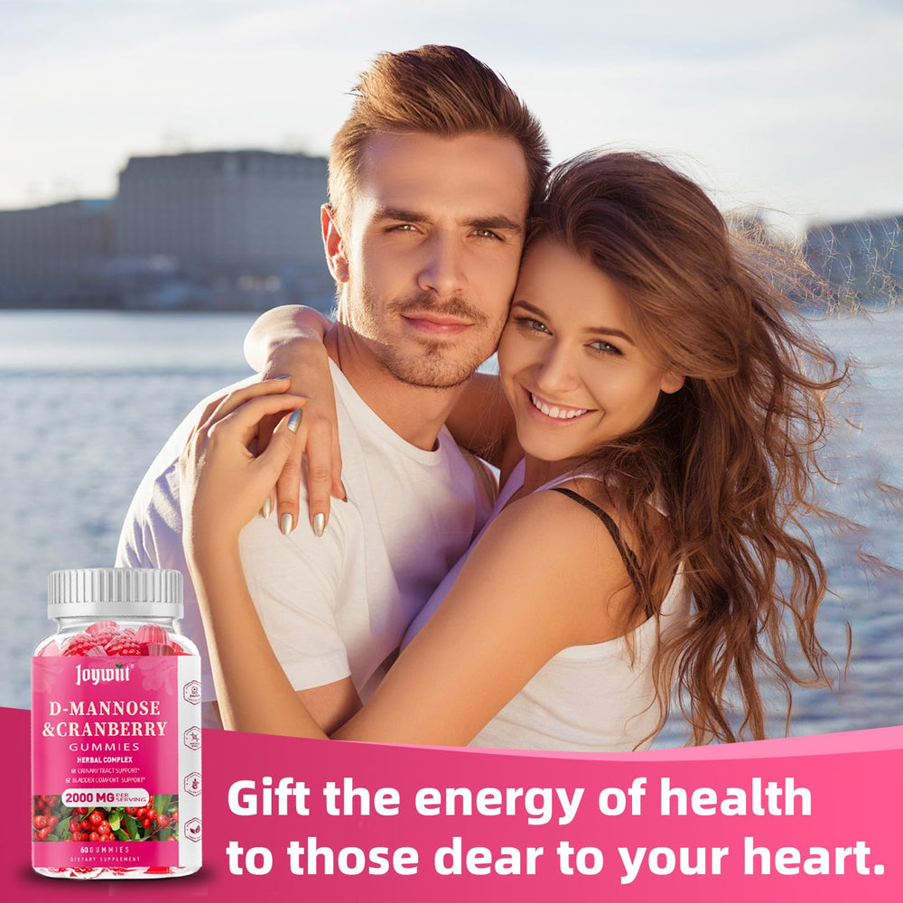 Joywiit gummies lifestyle shot on countertop promoting routine urinary health.