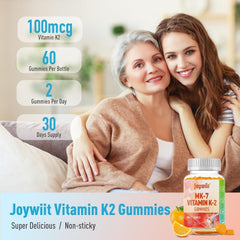 Joywiit bottle paired with calcium-rich foods suggests calcium utilization support