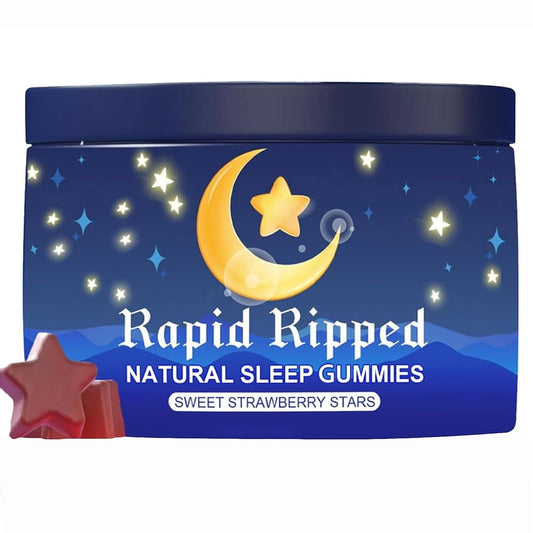 JRR LyraSleep gummy bottle close-up showing fruity texture for easy sleep support.