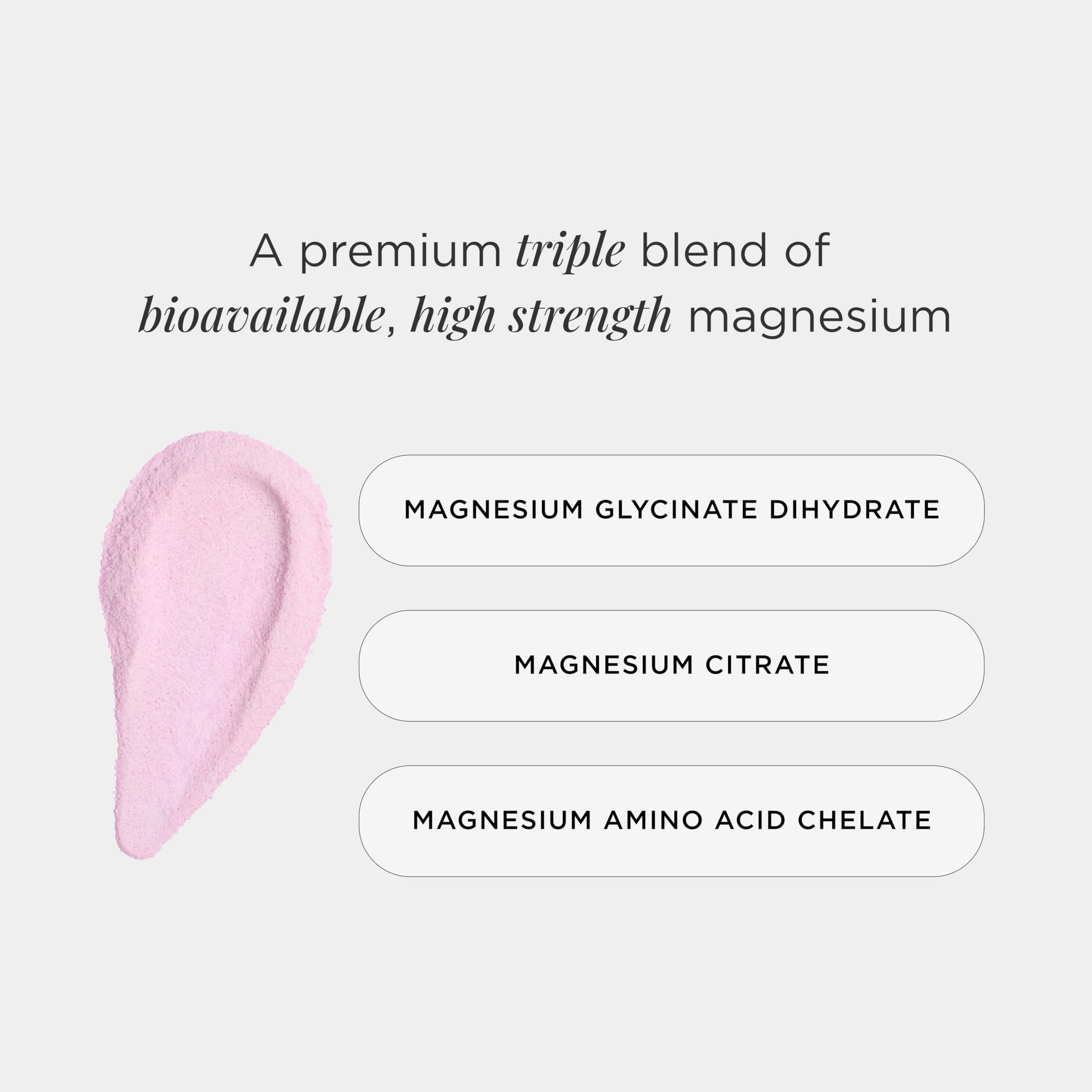 JSHealth Advanced Magnesium+ measuring spoon shows a 400 mg serving.