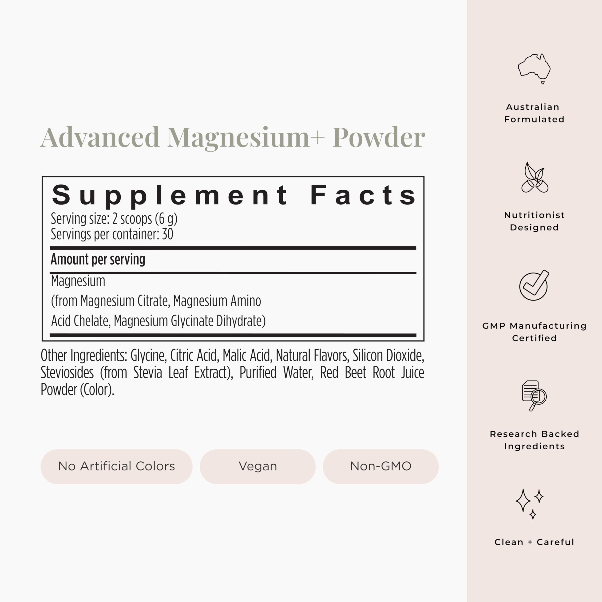JSHealth Magnesium+ powder dissolves smoothly in water for easy mixing.