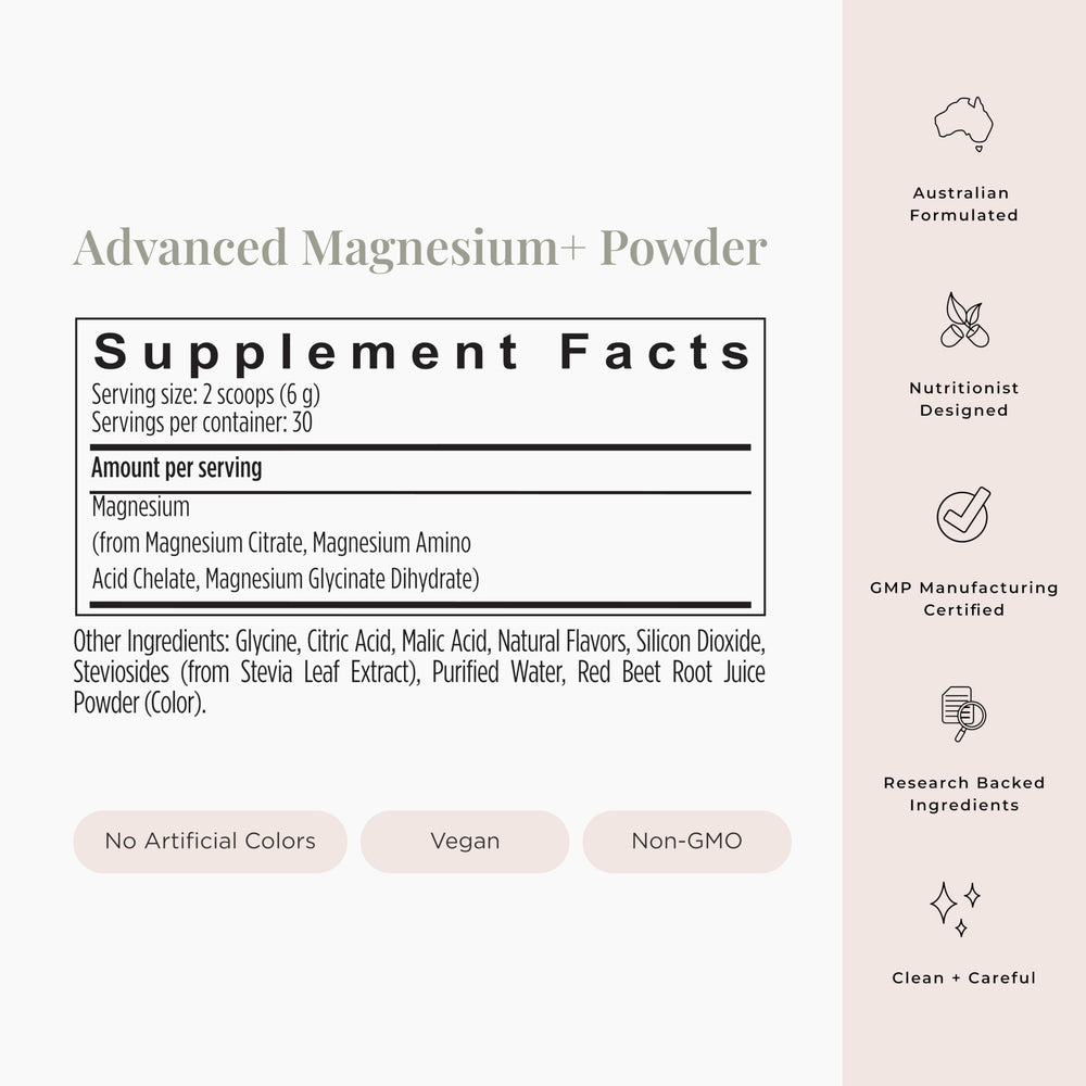 JSHealth Magnesium+ powder dissolves smoothly in water for easy mixing.