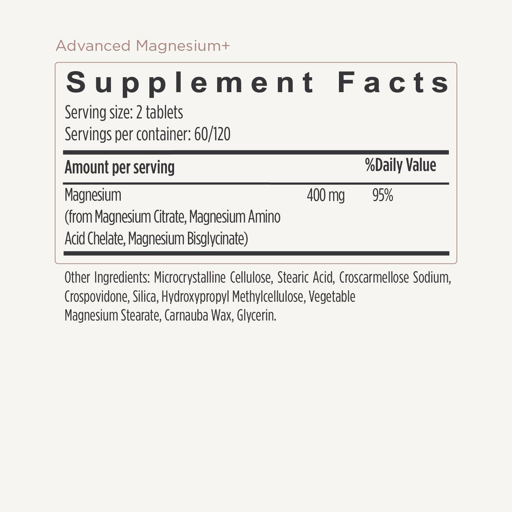 JSHealth Advanced Magnesium tablet beside a glass of water for daily use