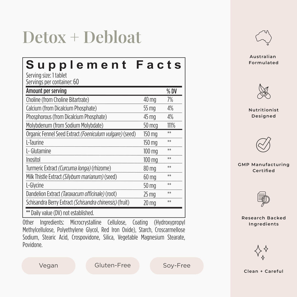 JSHealth Detox bottle with glass of water illustrating easy daily habit.