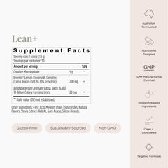 JSHealth Lean+ probiotic bottle featuring Bifidobacterium lactis for gut wellness