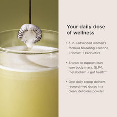 Close-up of Lean+ scoop highlighting micronized creatine texture for lean gains