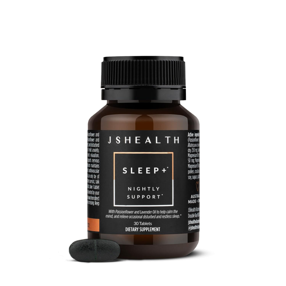 JSHealth Sleep Aid bottle front promotes a calm bedtime routine.
