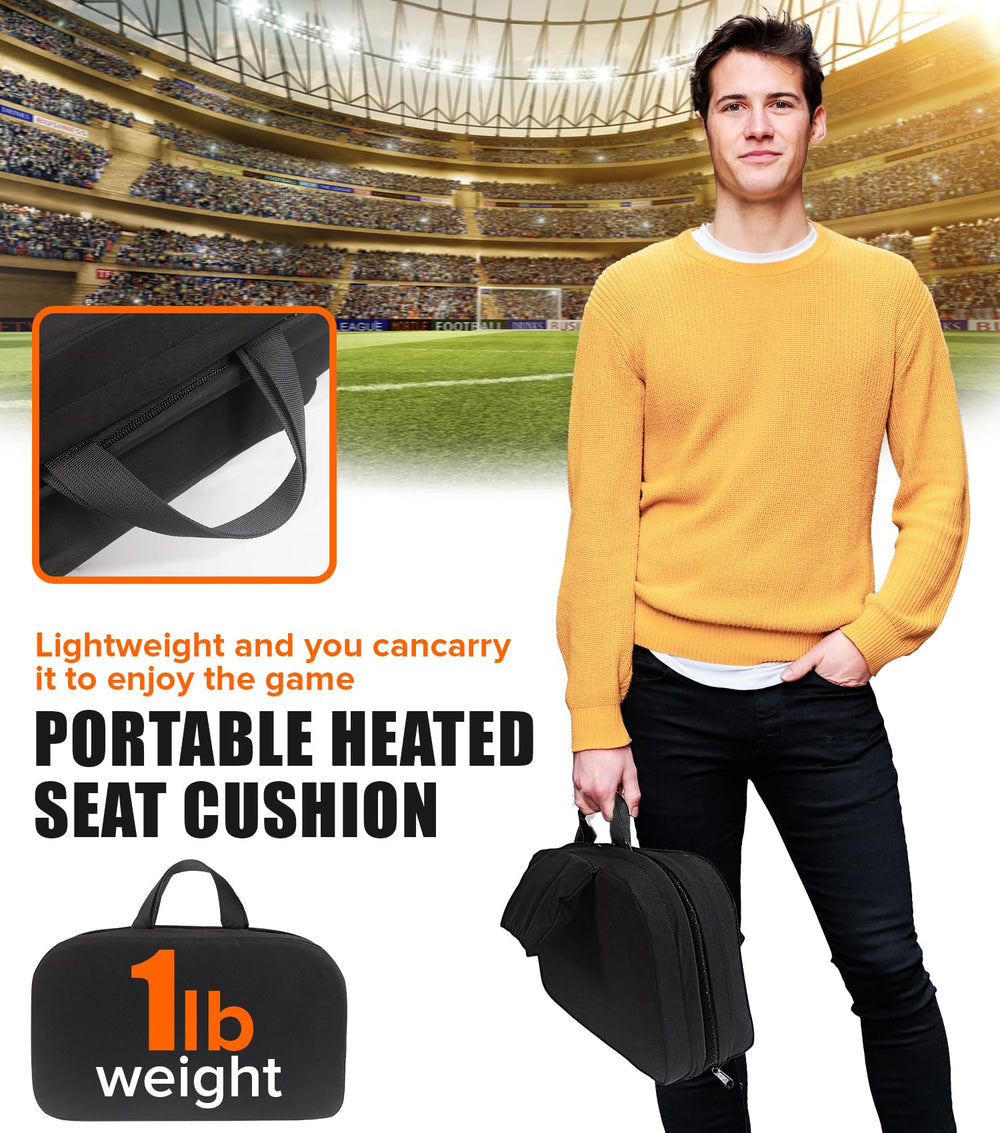 JS LifeStyle cordless heated chair pad folded for portable warmth