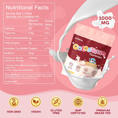 JUYIHEAL colostrum gummies bottle and chews offer convenient on-the-go support.