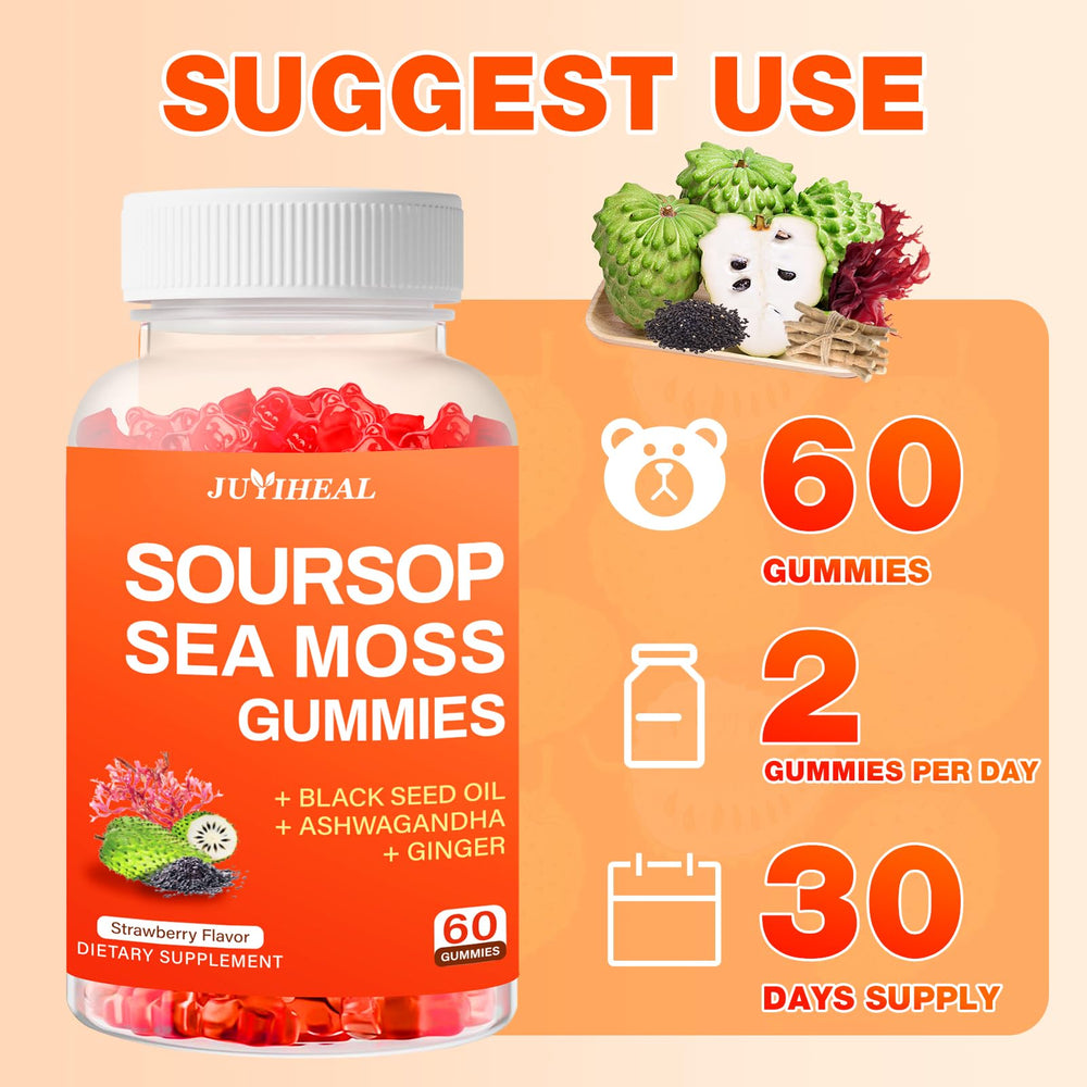 Tropical flavor gummies of JUYIHEAL displayed for easy daily routine.