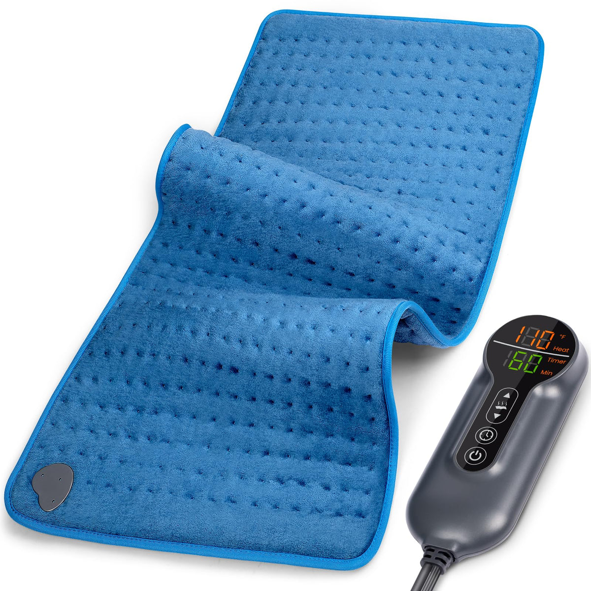 Jubeoyey heating pad back shows broad coverage for upper and lower back relief