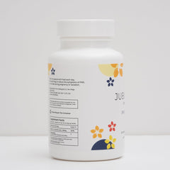 Jubilance PMS Support packaging shows a pure, non-GMO wellness choice.