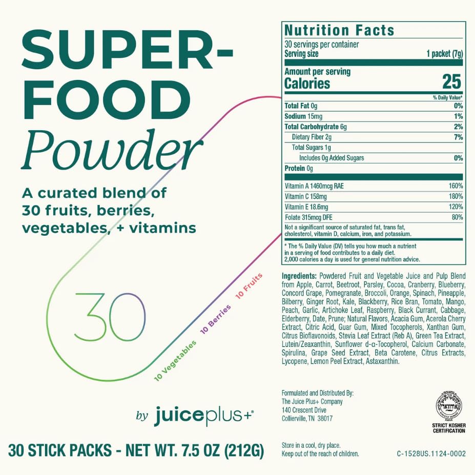 Juice Plus+ 30-stick supply supports consistent hydration and nutrition.
