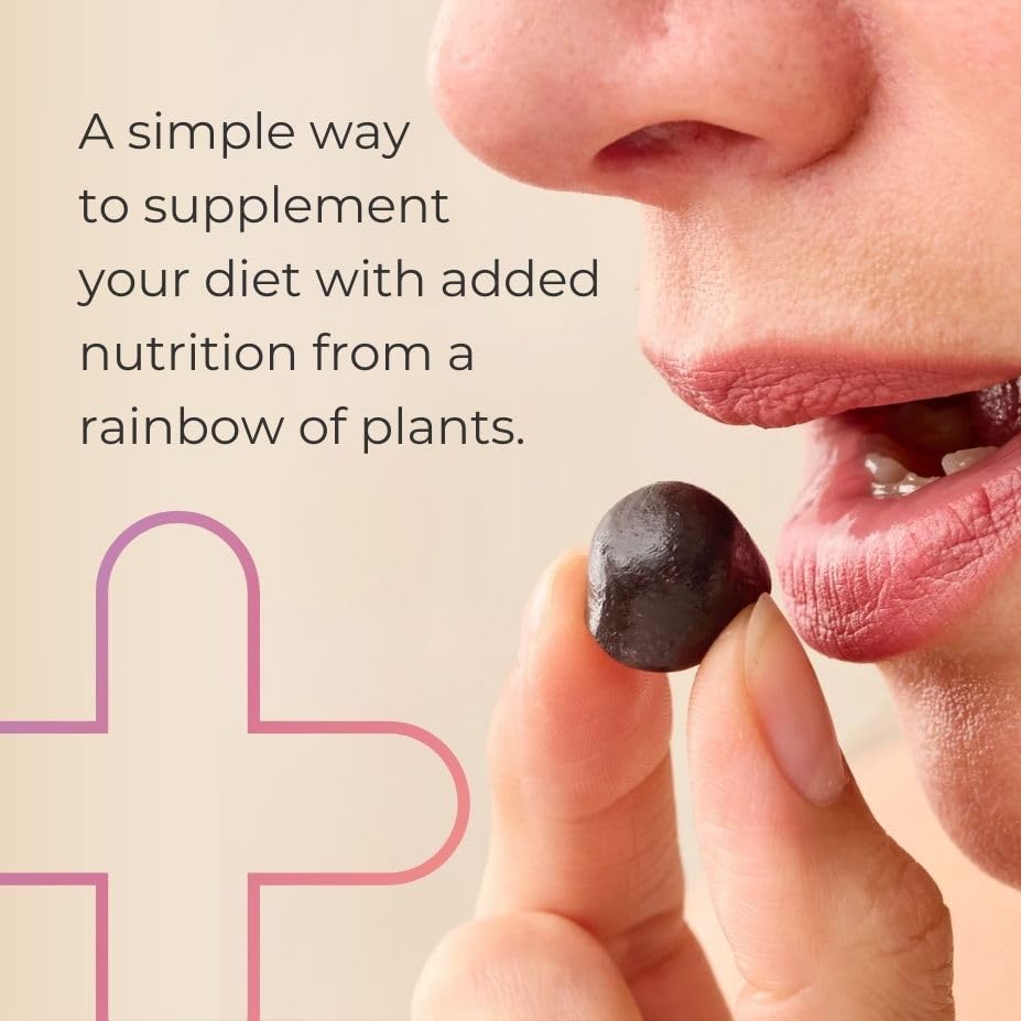 Juice Plus+ Berry Blend Soft Chews bottle close-up showing easy daily intake