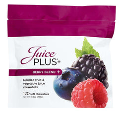 Juice Plus+ Berry Blend Soft Chews packaging for convenient daily nutrition