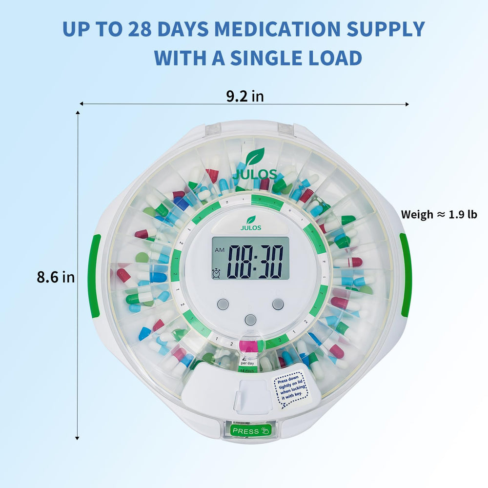 JULOS locking cover with keys for secure medication storage