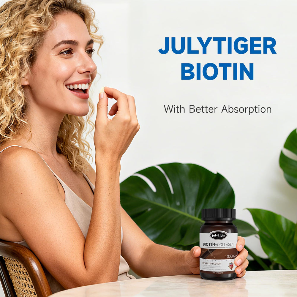 julytiegr hair-skin-nails tablets suggest daily beauty-support routine.