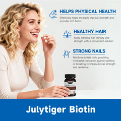 julytiegr label nutrition facts highlight biotin with collagen ingredients.