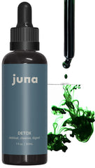Juna Chlorophyll Liquid Drops bottle highlighting a minty lemon flavor for daily hydration.