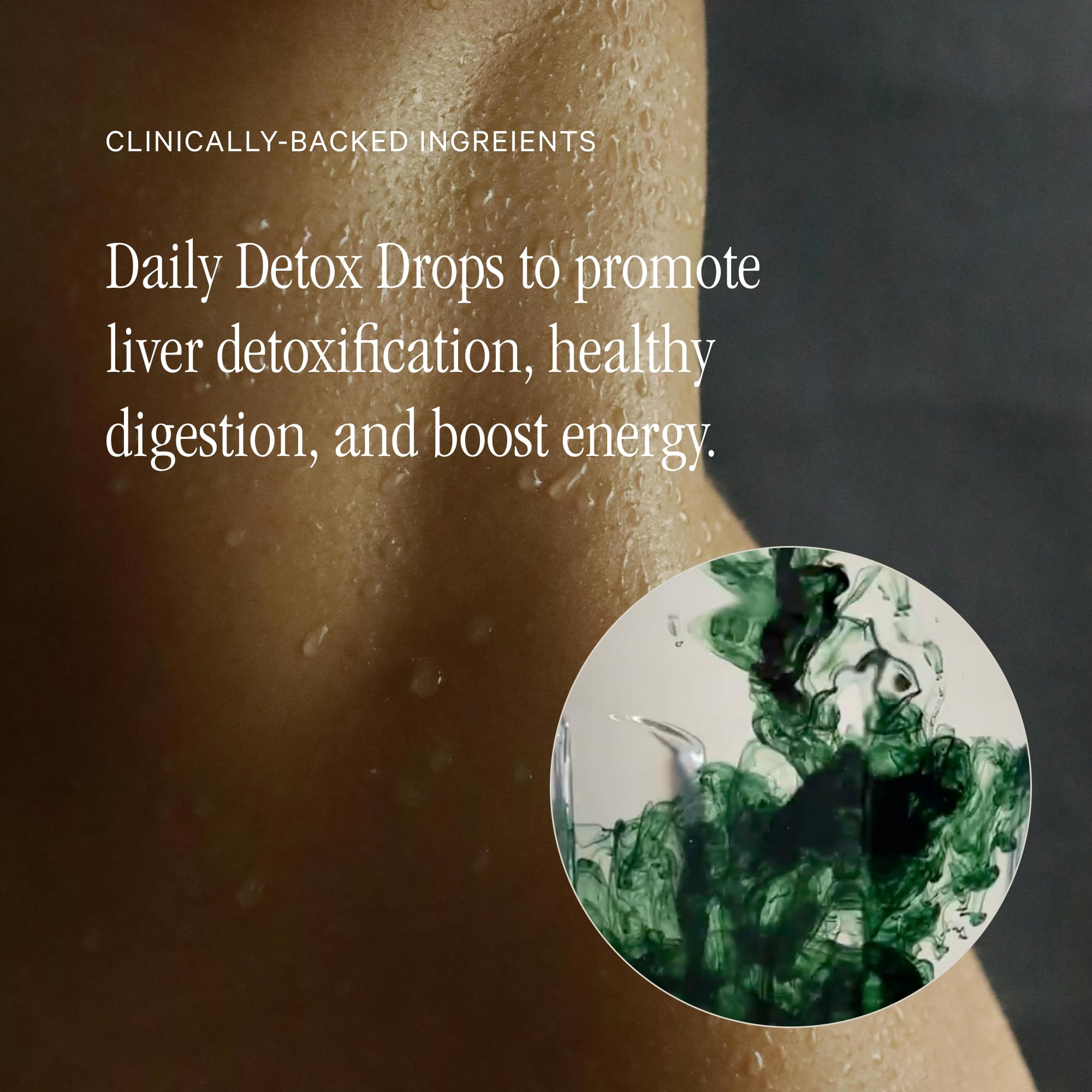 Pouring Juna Drops into water creates a refreshing minty lemon drink for hydration.