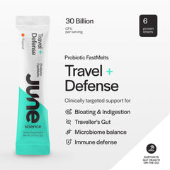 June Science Travel + Defense fast-melt sachet dissolving for on-the-go convenience