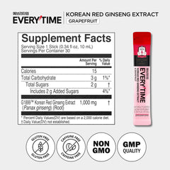 Jung Kwan Jang Everytime energy stick 1,000 mg per stick label emphasizes potent extract.