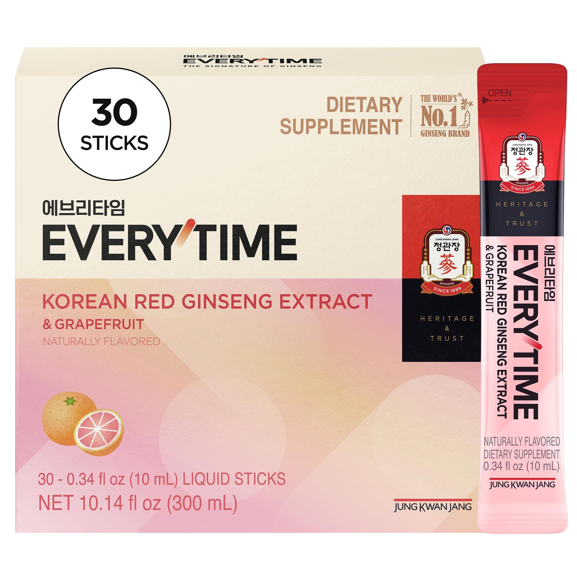 Jung Kwan Jang Everytime red ginseng stick 1000mg with grapefruit for daily energy