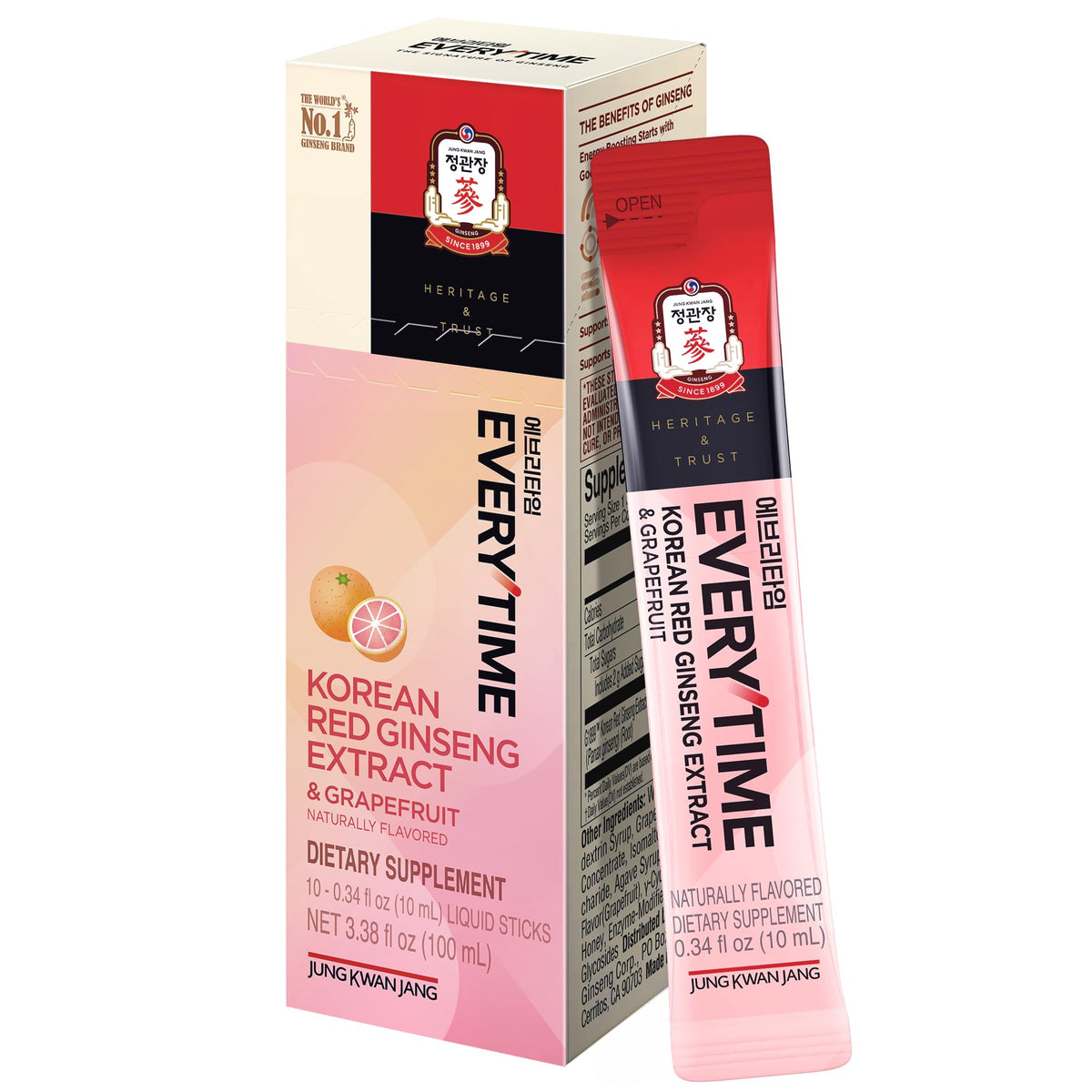 JUNG KWAN JANG Everytime red ginseng stick bottle for on-the-go energy.