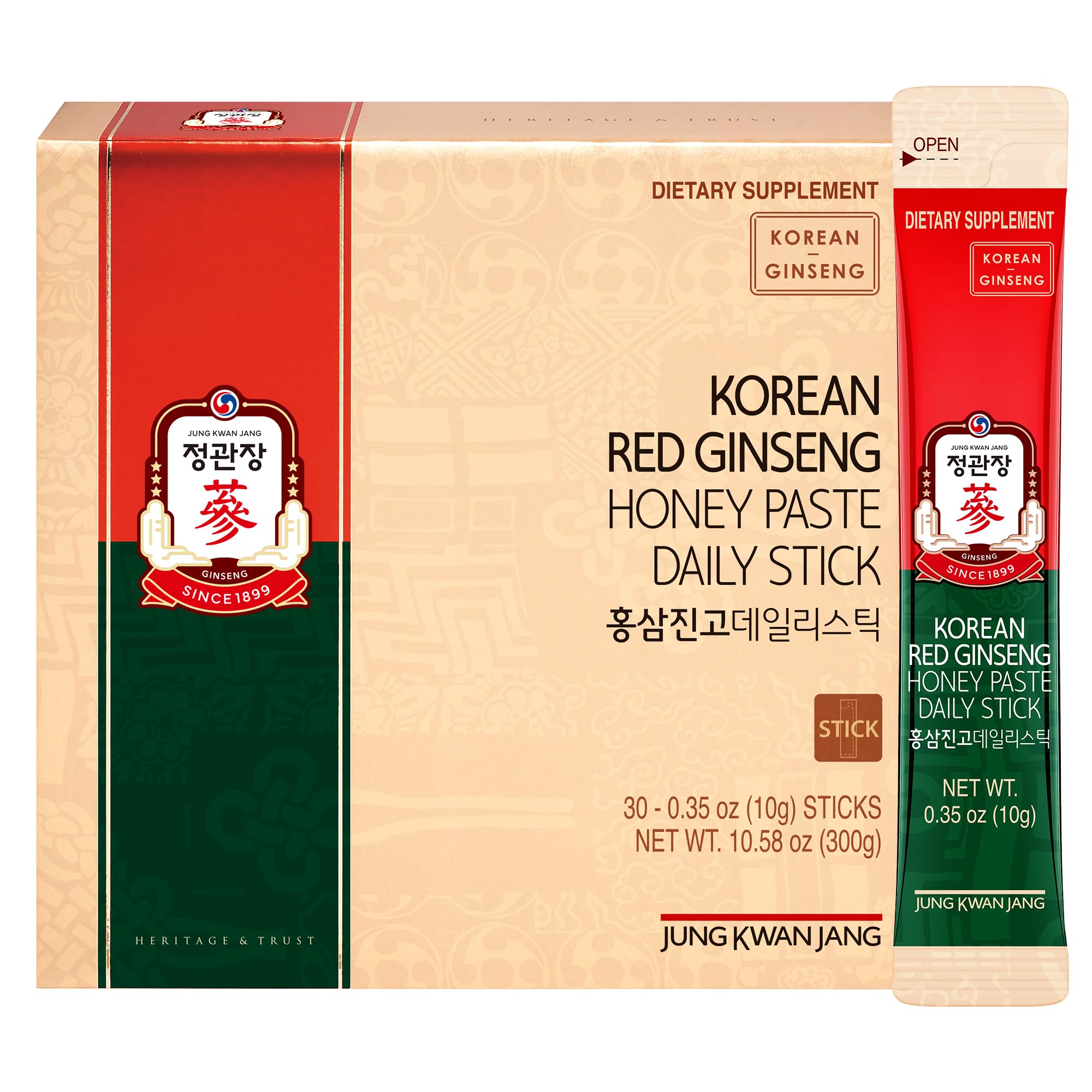 JUNG KWAN JANG daily stick packaging showing Korean red ginseng honey paste