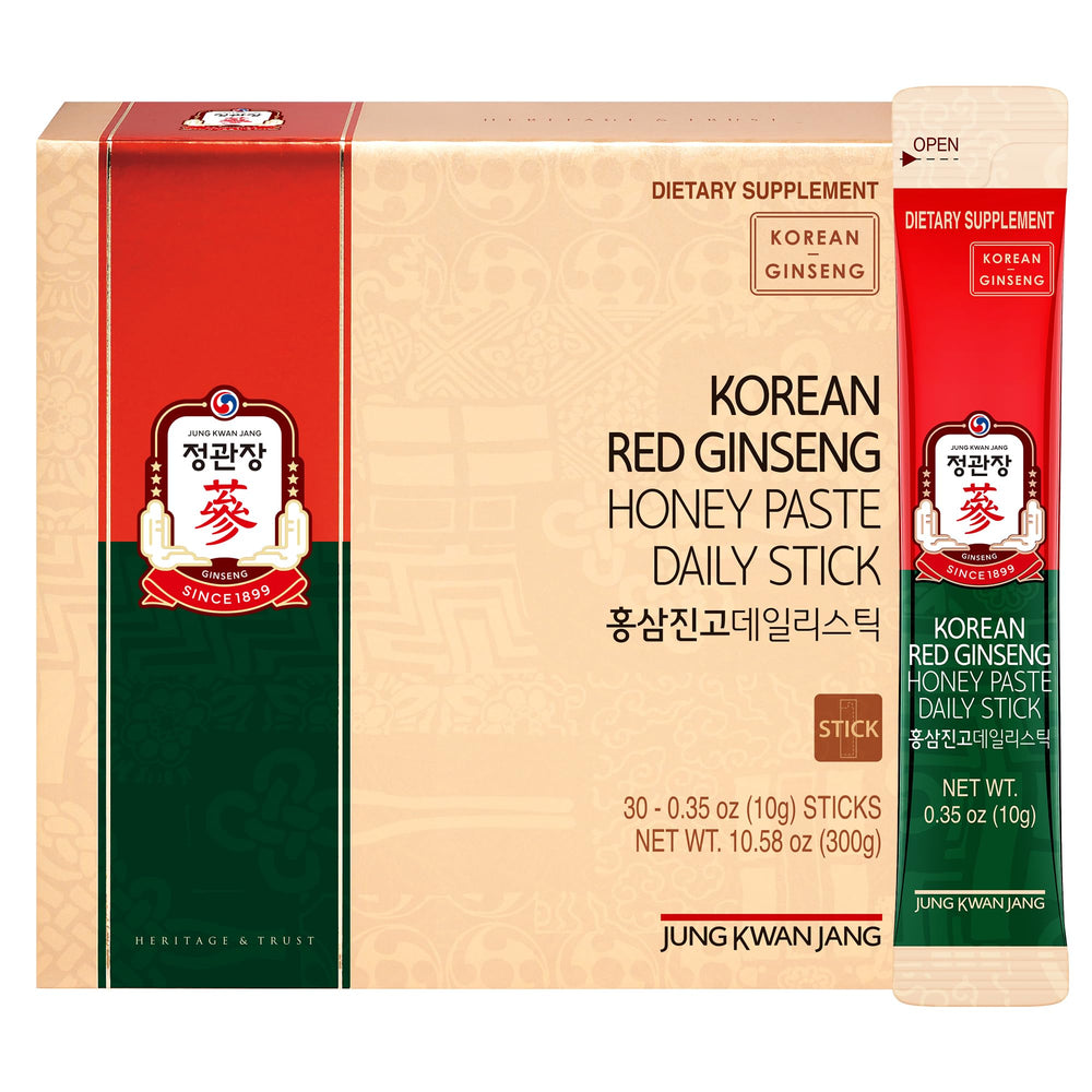 JUNG KWAN JANG daily stick packaging showing Korean red ginseng honey paste