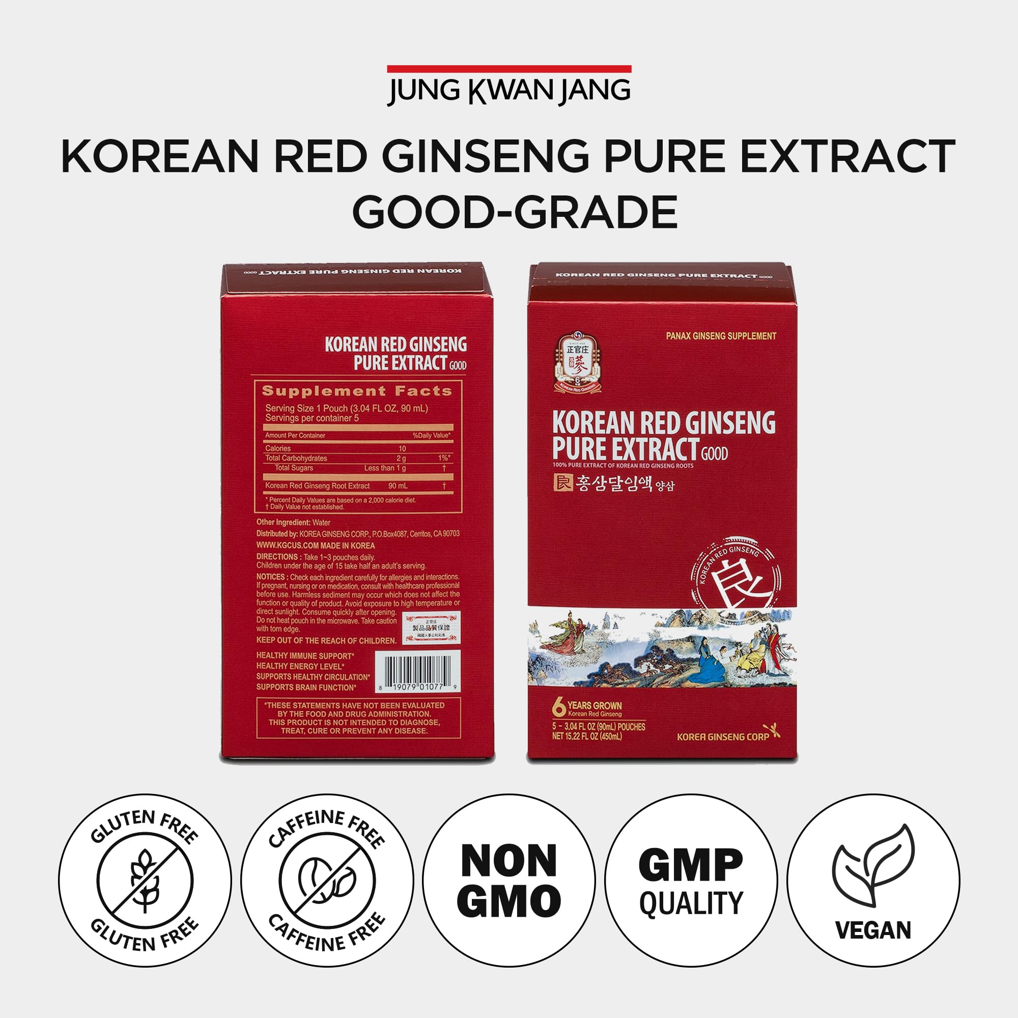 Retail shelf display featuring JungKwanJang Korean Red Ginseng