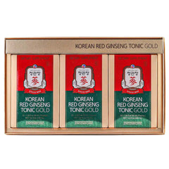 JungKwanJang Korean Red Ginseng Tonics Gold bottle pour promotes steady energy without jitters.