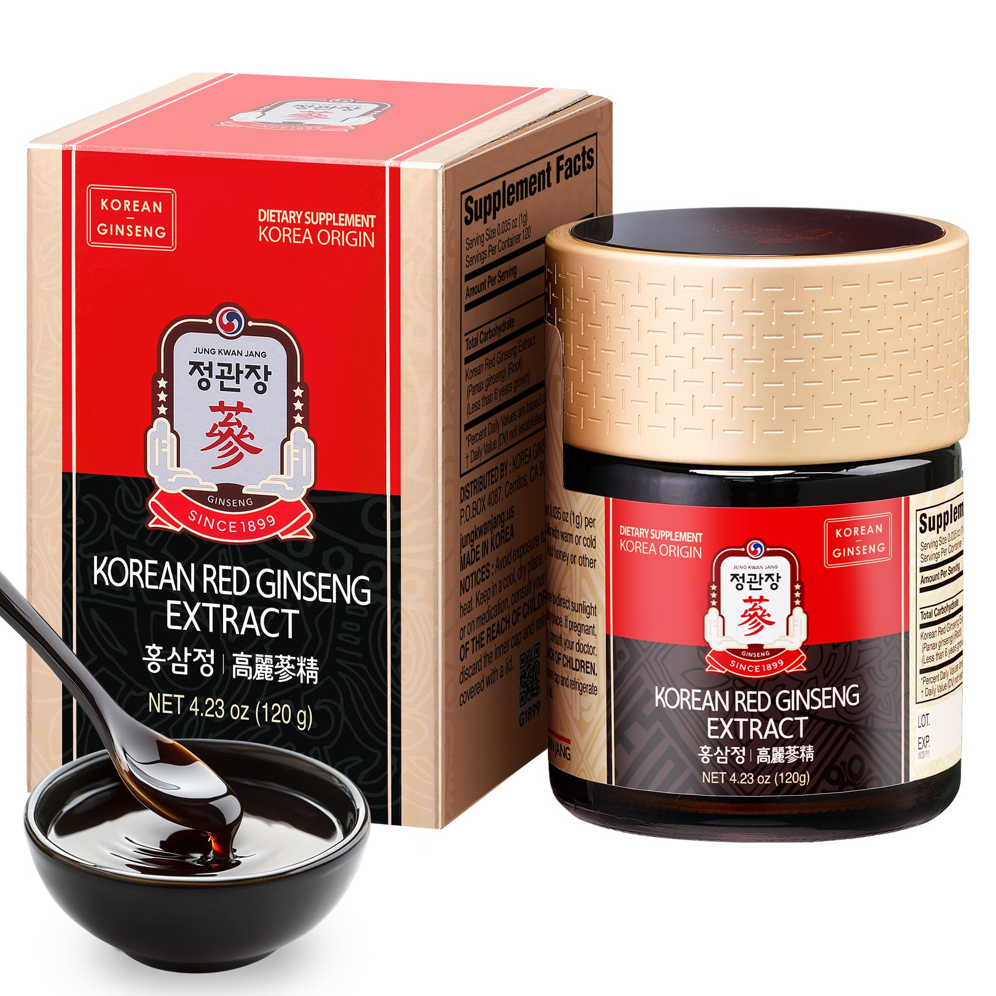 JUNG KWAN JANG red ginseng extract bottle front view for energy support.