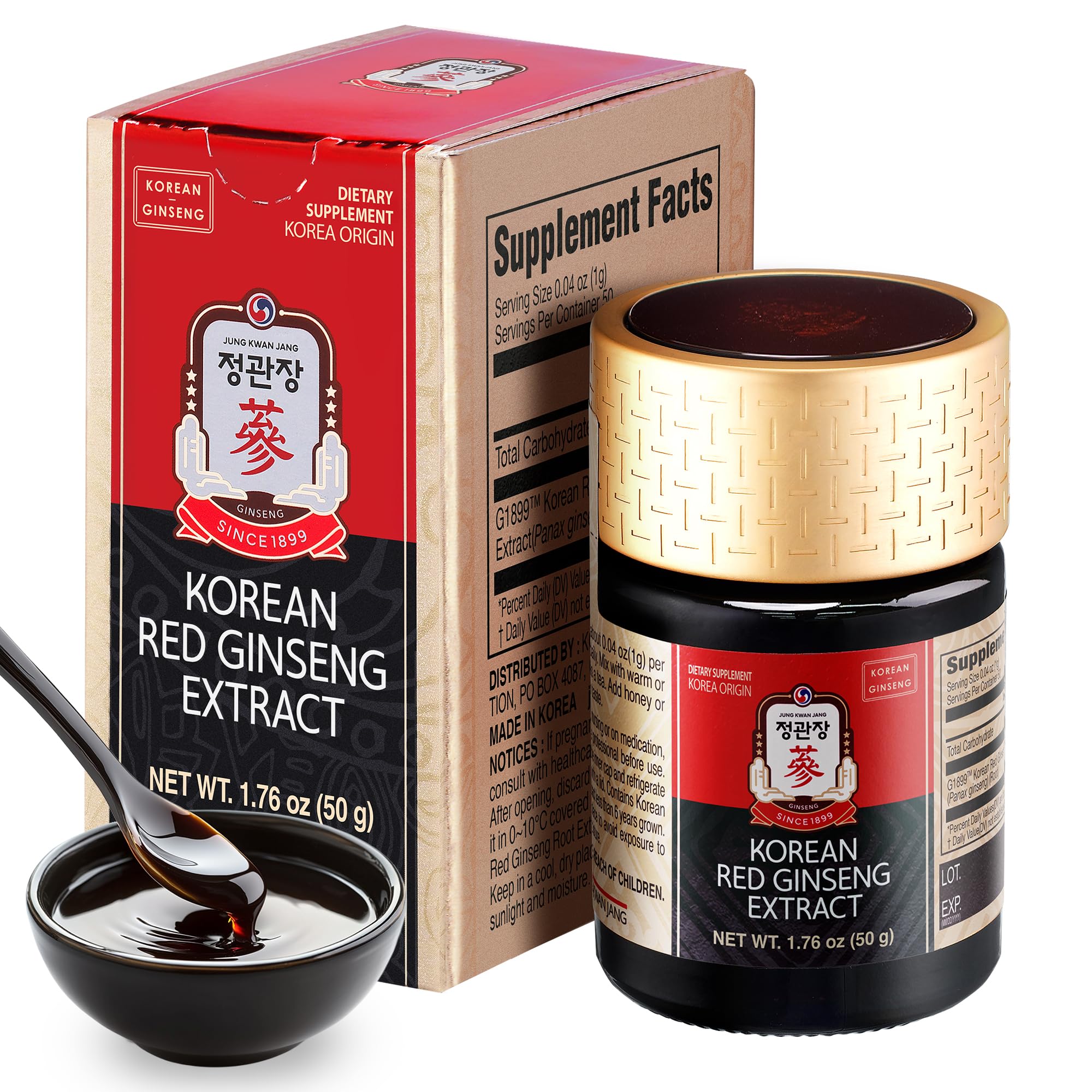Jung Kwan Jang red ginseng paste jar showcases premium extract for daily vitality.