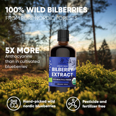 Jungle Powders Liquid Bilberry bottle held for easy daily use