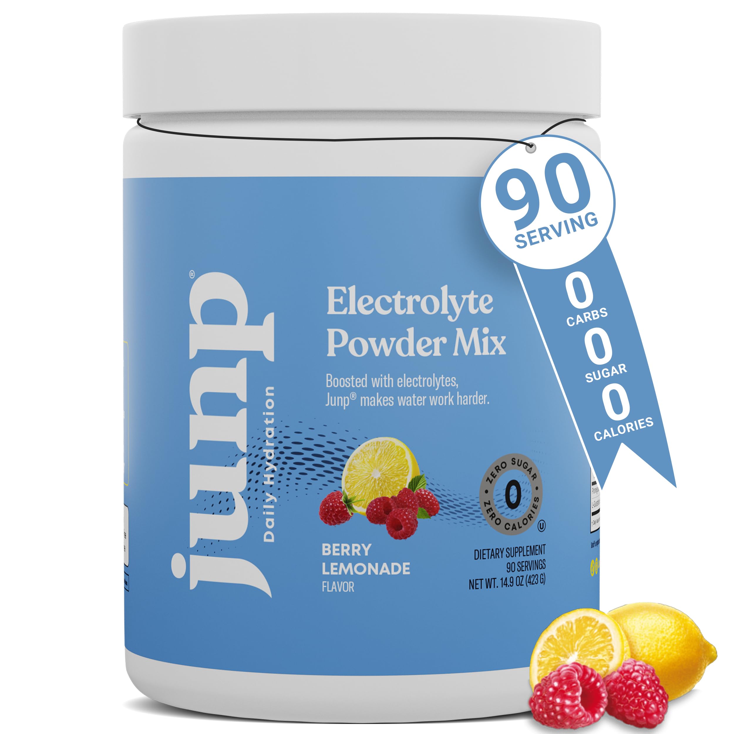 JUNP electrolytes berry lemonade tub for sugar-free hydration and keto-friendly use