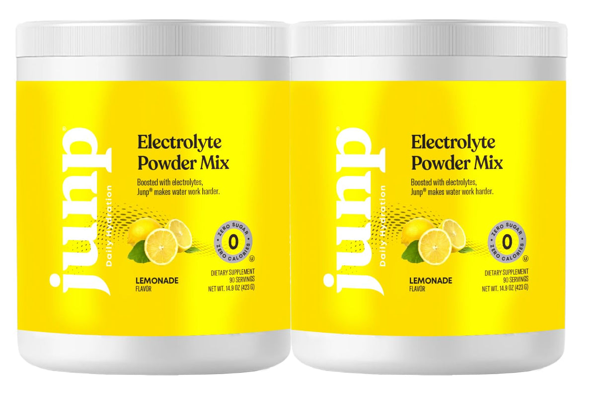 JUNP Electrolytes Lemonade bottle pour: refreshing hydration for active days.