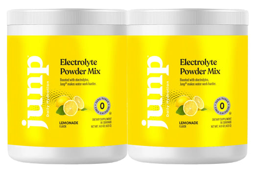 JUNP Electrolytes Lemonade bottle pour: refreshing hydration for active days.