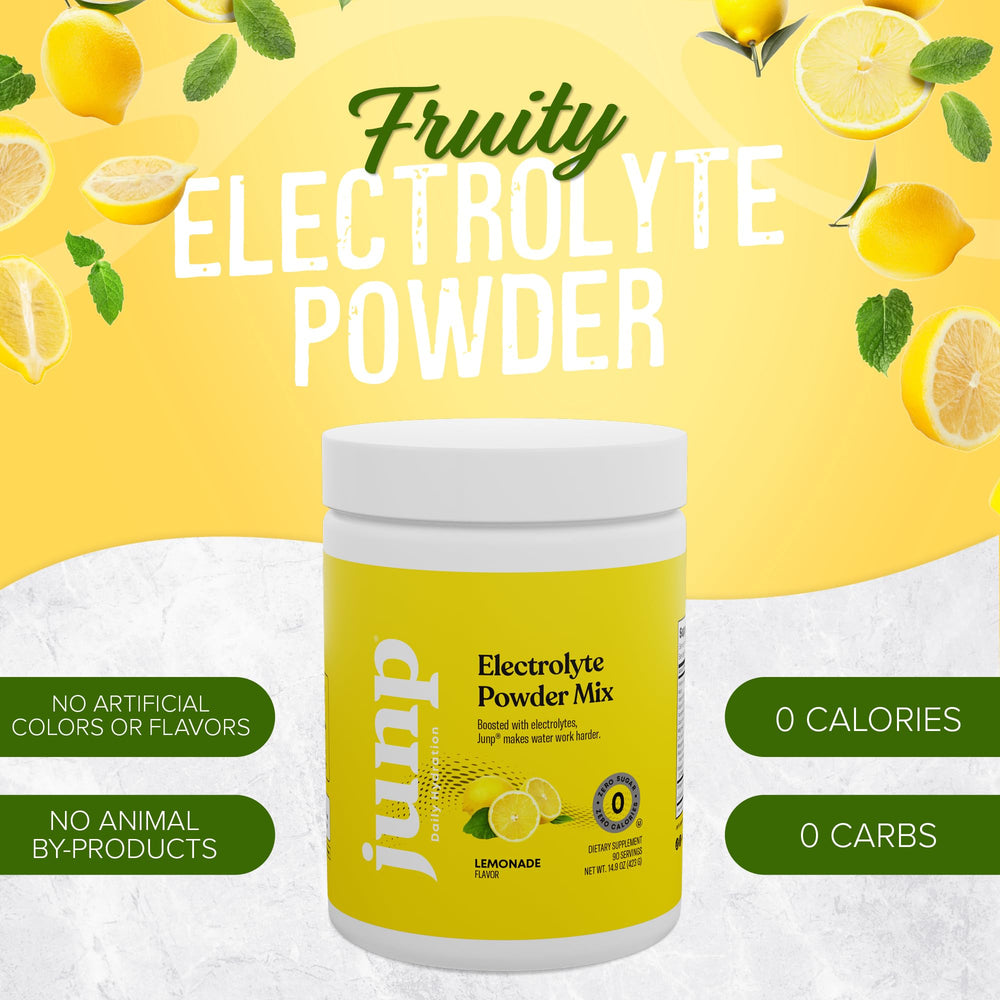 JUNP Lemonade electrolytes packets ready for on-the-go zero-calorie hydration