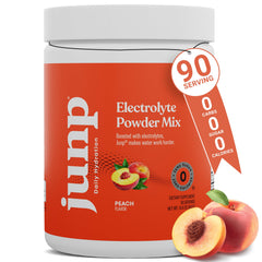 JUNP electrolytes powder peach tub for convenient on-the-go hydration