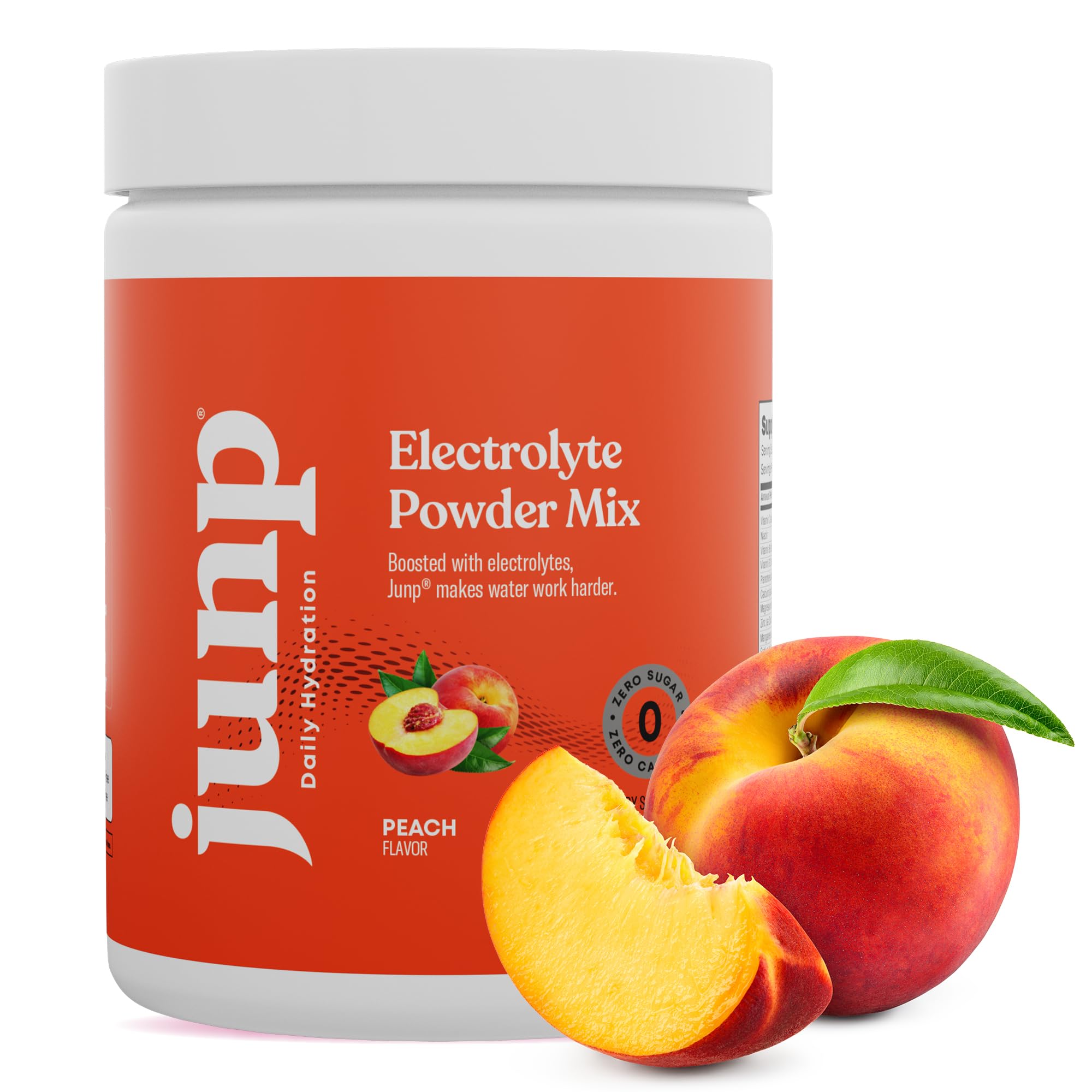 JUNP peach flavor dissolving in water for a refreshing keto hydration boost