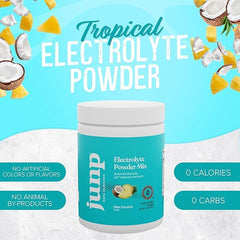 JUNP pina colada powder dissolving in water for quick hydration