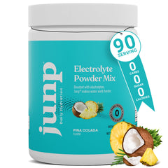 Junp Pina Colada electrolyte powder tub ready for hydration.