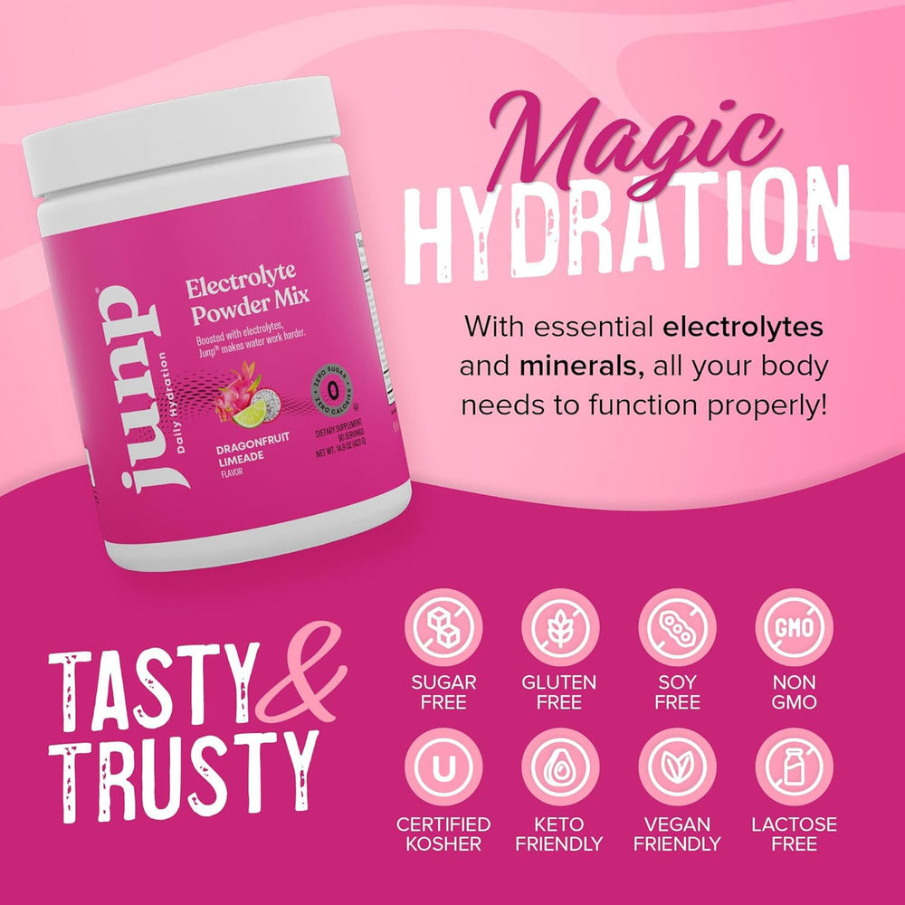 JUNP travel-size packet ready for on-the-go electrolyte hydration.