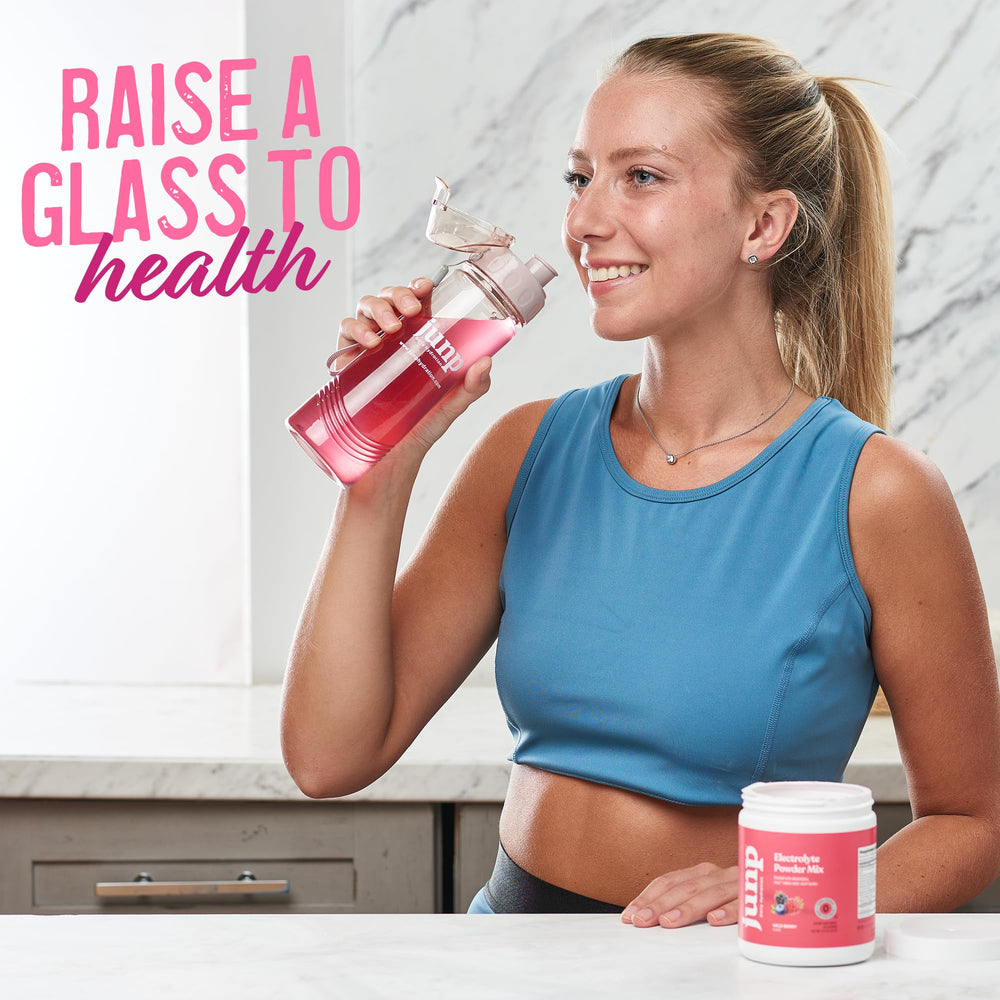 JUNP zero-sugar electrolyte ingredients display clean, gluten-free, vegan-friendly formula.
