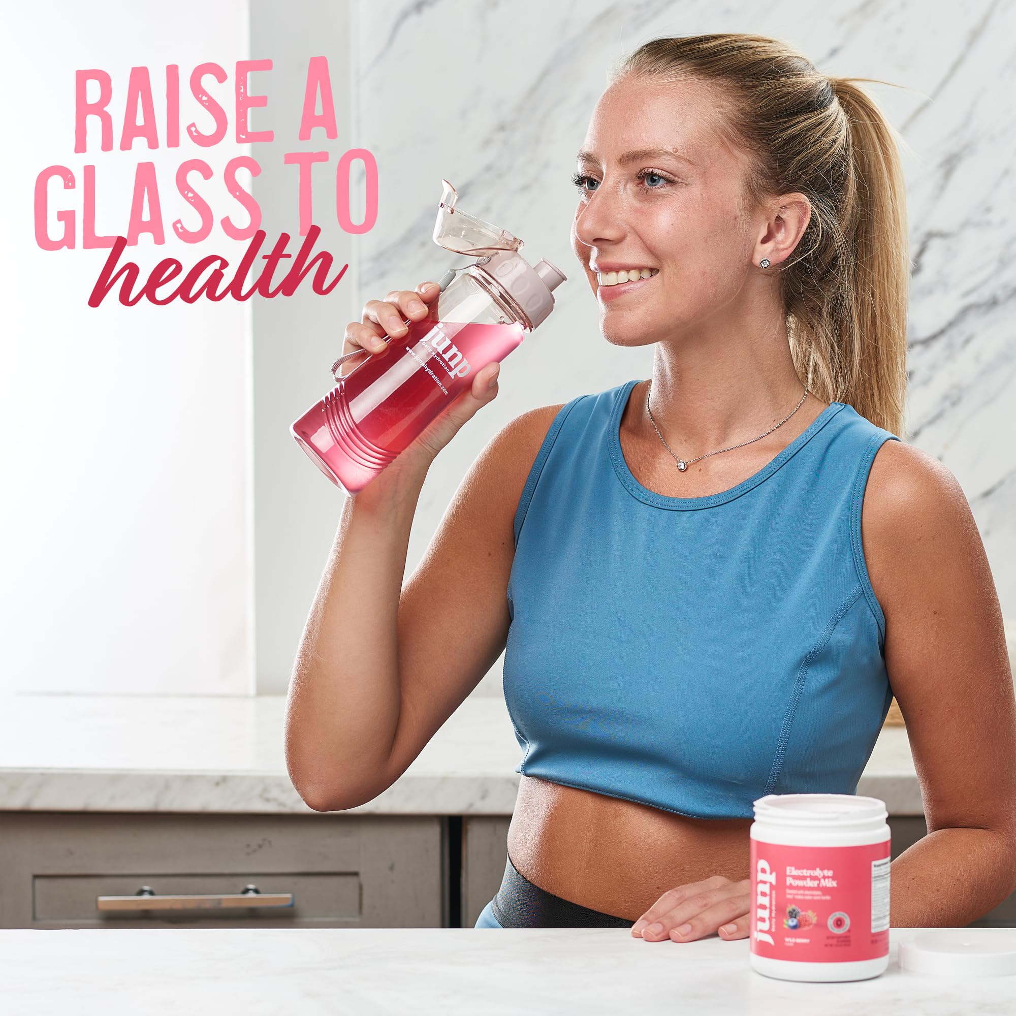JUNP zero sugar label signaling calorie-free electrolyte support.